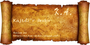 Kajtár Andor névjegykártya